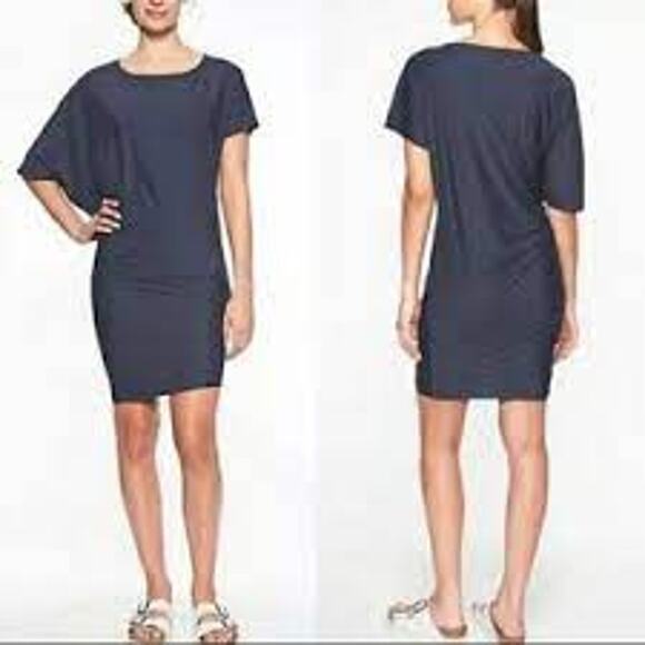 Athleta Sunlover Hilo UPF Dress Asymmetrical Navy Stretchy Women XXS - Picture 1 of 12